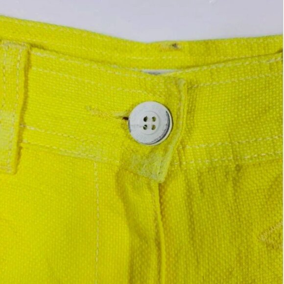 See By Chloe Women Yellow Midrise Tweed Woven Pocket Shorts Size 2 - Picture 3 of 7